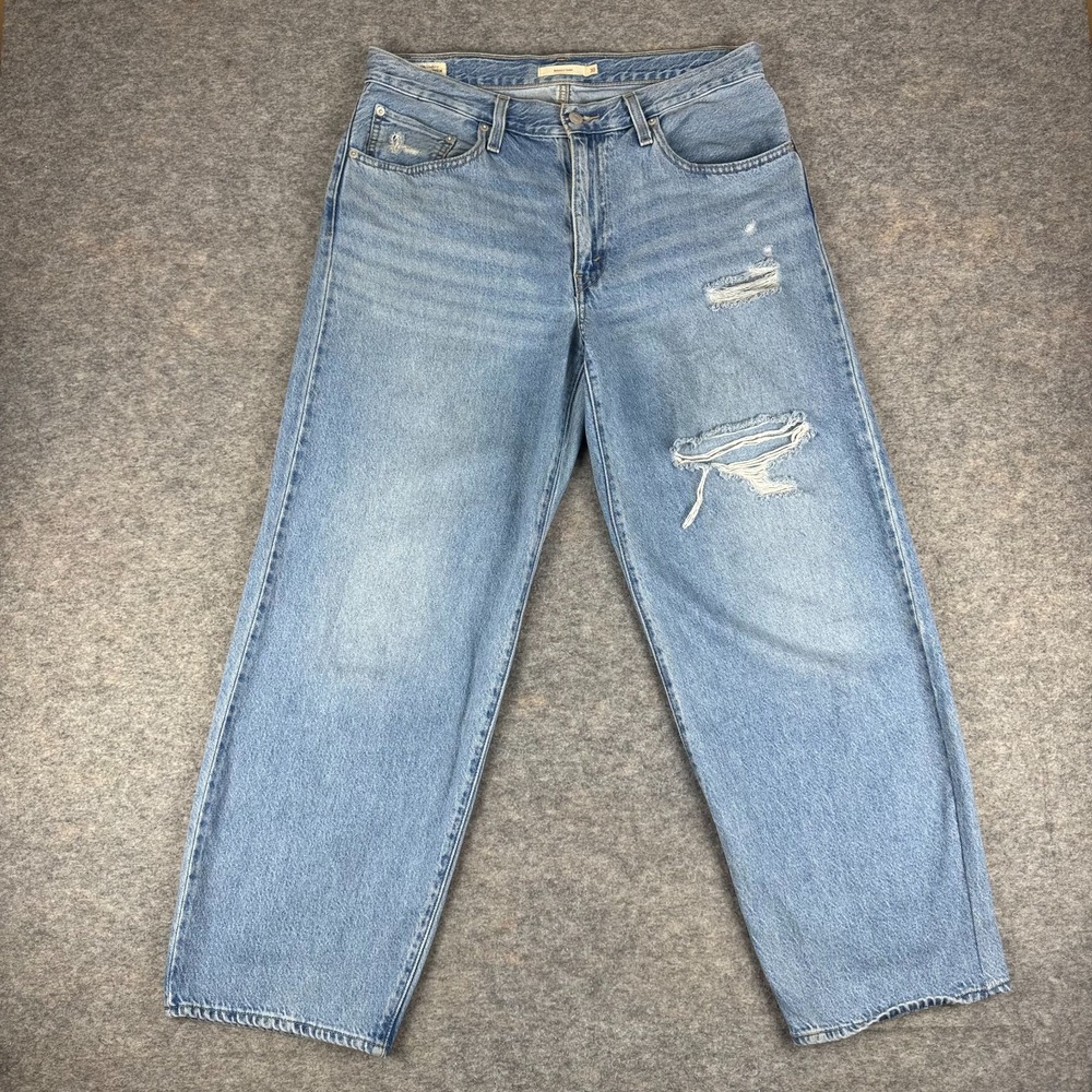 Levi's Premium Baggy Dad Jeans 30" Distressed Blue Womens 30